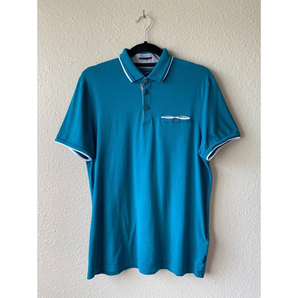 Ted Baker Derry Modern Slim Fit Polo Teal - Picture 2 of 10